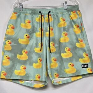 Neff Rubber Duck Aqua Colored Swim Shorts Size-Large
